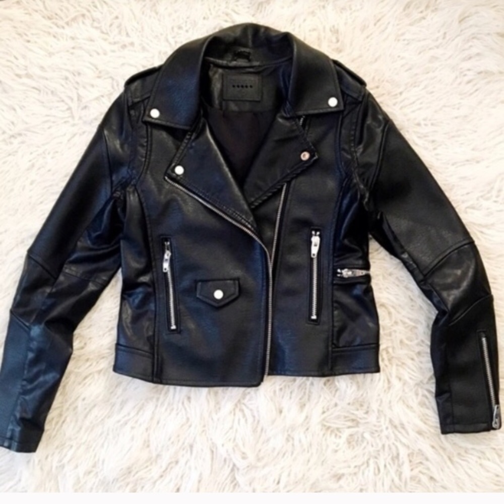 Black faux leather jacket